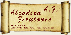 Afrodita Firulović vizit kartica